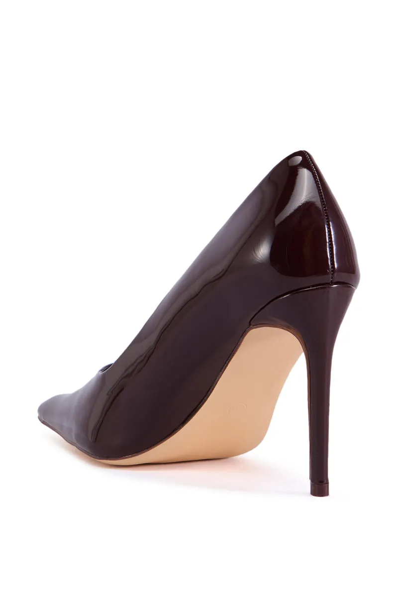 AZALEA WANG ISHANI BROWN PATENT PUMP sold by AKIRA product image thumbnail 4