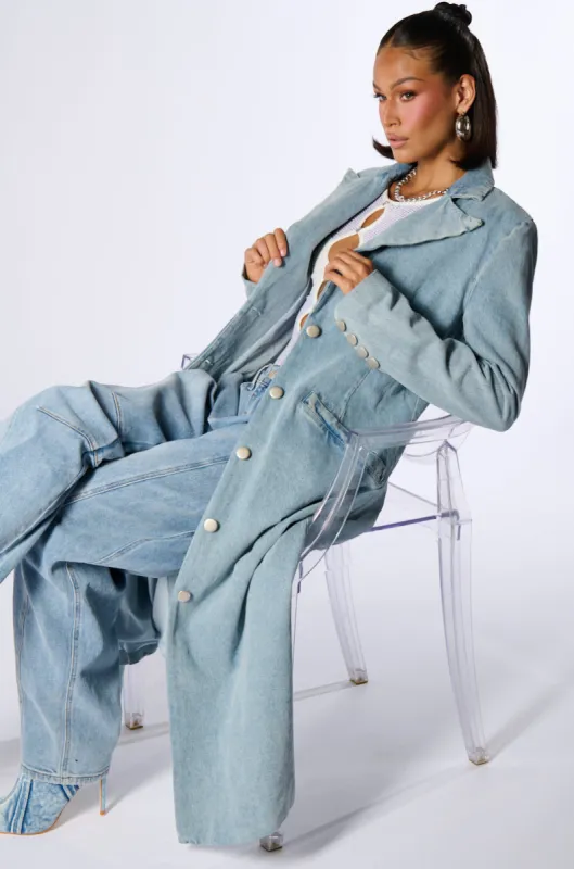 DIVINE TIMING DENIM DUSTER sold by AKIRA