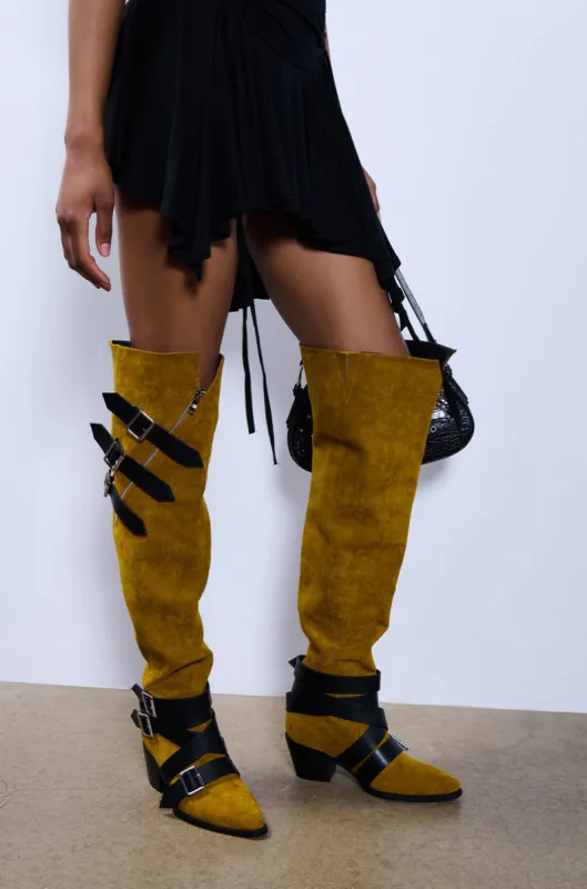 AZALEA WANG CATALEYA BROWN BOOT sold by AKIRA