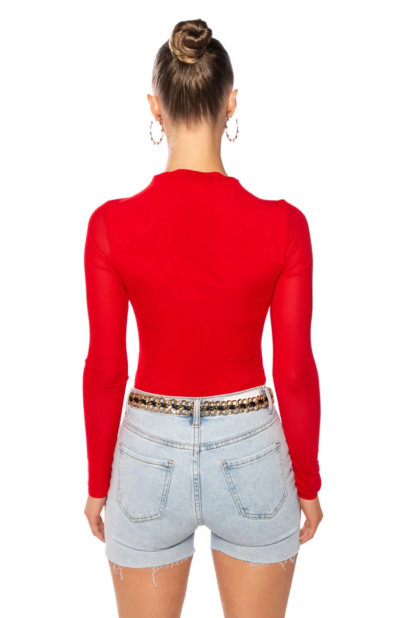 PAXTON SEXY DOUBLE MESH LONG SLEEVE BODYSUIT sold by AKIRA product image thumbnail 4