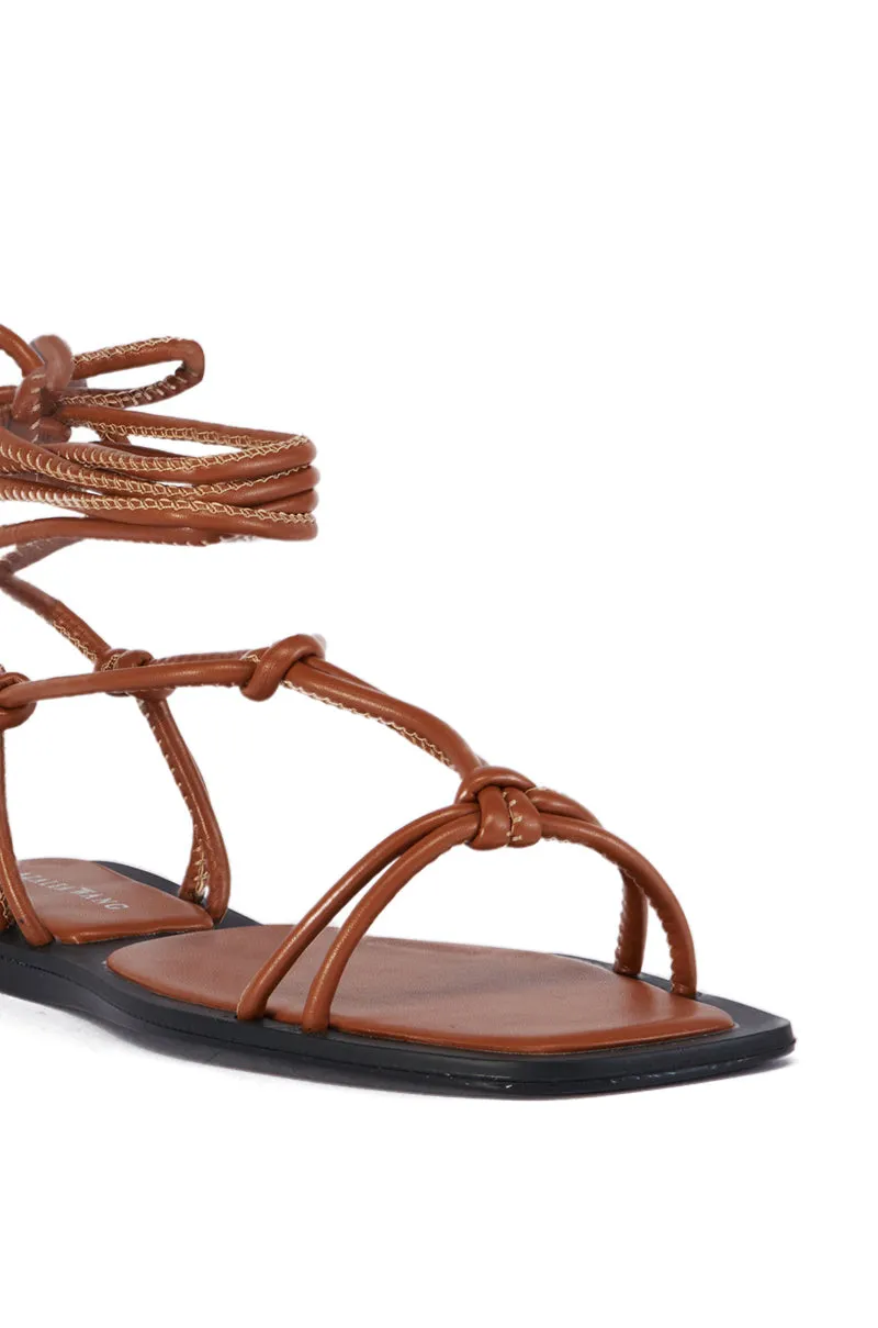 AZALEA WANG LEANDRO TAN STRAPPY FLAT SANDAL sold by AKIRA product image thumbnail 5