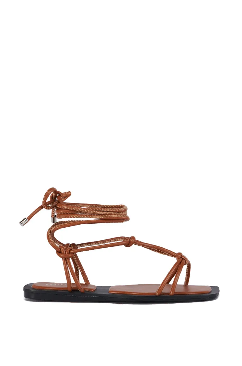 AZALEA WANG LEANDRO TAN STRAPPY FLAT SANDAL sold by AKIRA product image thumbnail 2