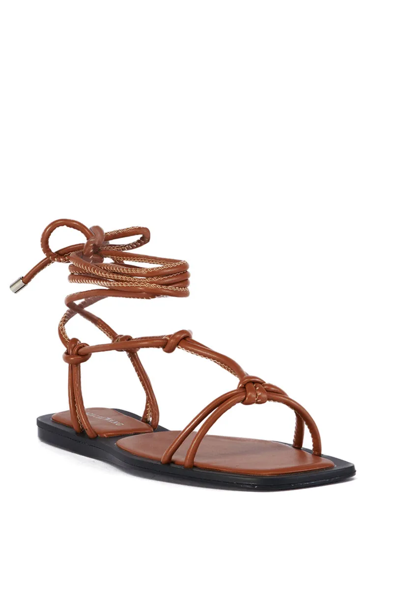 AZALEA WANG LEANDRO TAN STRAPPY FLAT SANDAL sold by AKIRA product image thumbnail 3