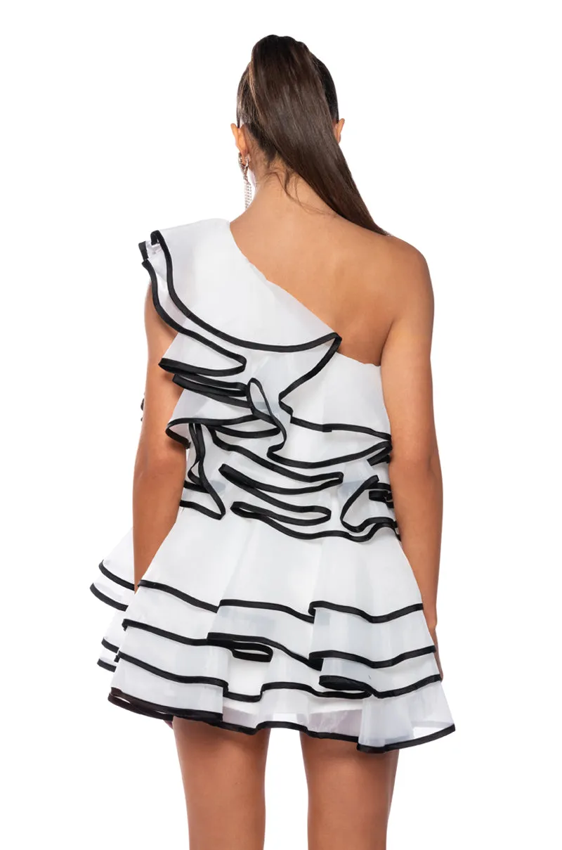 LYLA ONE SHOULDER RUFFLE MINI DRESS sold by AKIRA product image thumbnail 5