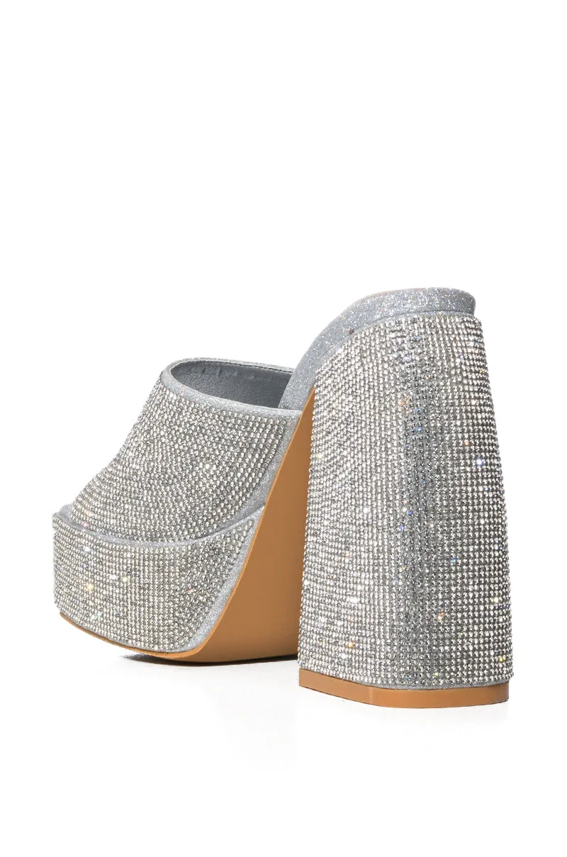 BILLION SILVER RHINESTONE CHUNKY SANDAL sold by AKIRA product image thumbnail 4