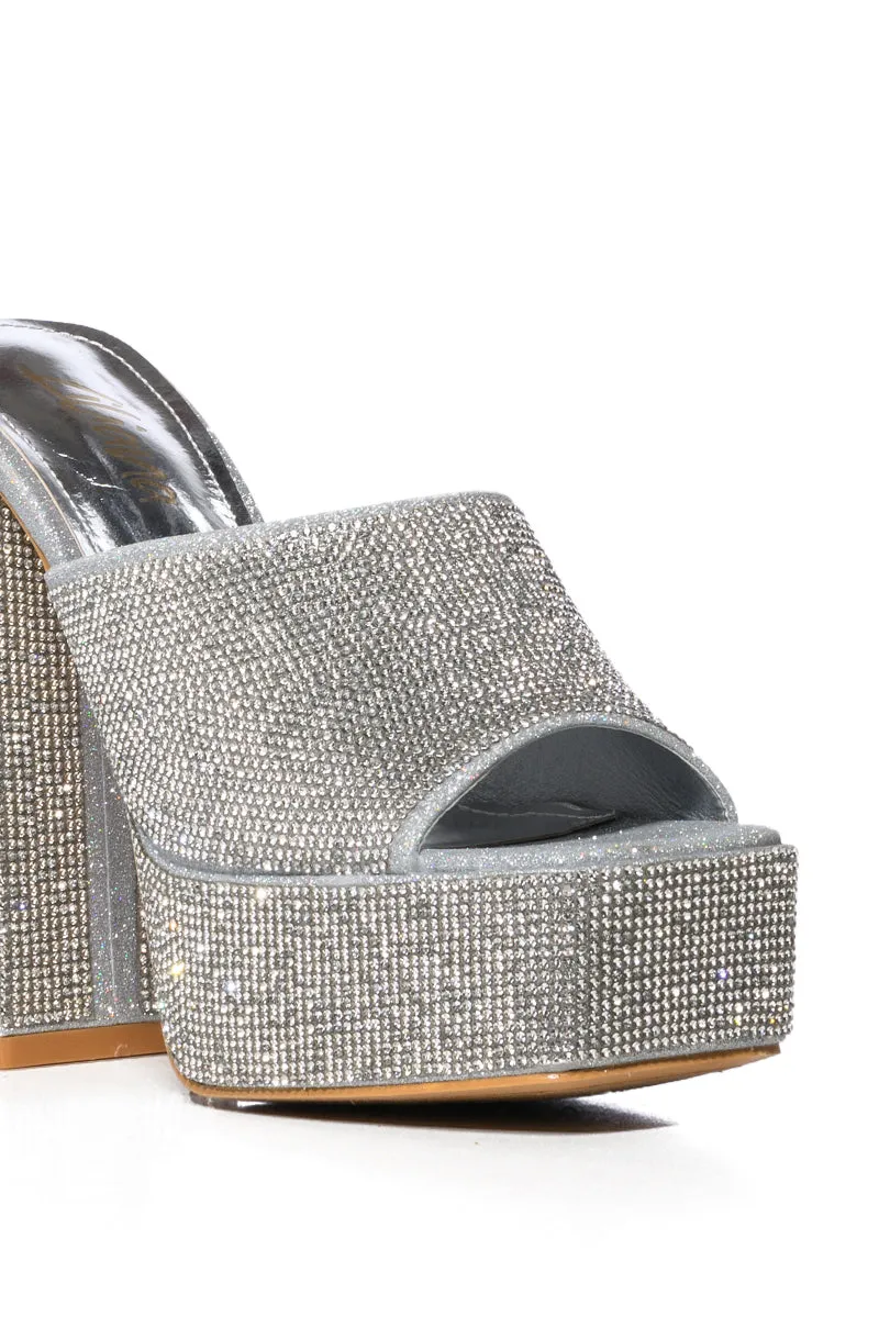 BILLION SILVER RHINESTONE CHUNKY SANDAL sold by AKIRA product image thumbnail 5