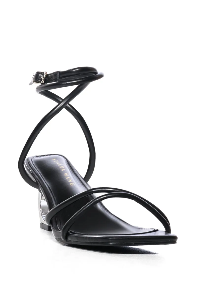 AZALEA WANG DORSIA BLACK NOVELTY SILVER CIRCLE HEELED SANDAL sold by AKIRA product image thumbnail 3