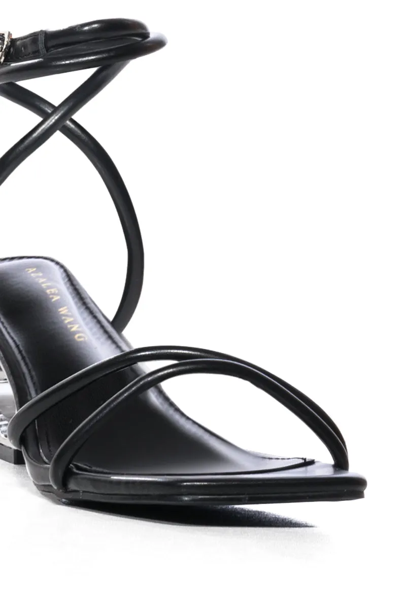 AZALEA WANG DORSIA BLACK NOVELTY SILVER CIRCLE HEELED SANDAL sold by AKIRA product image thumbnail 5