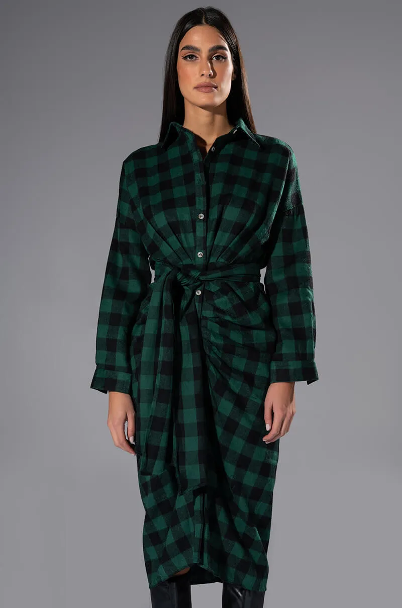 TREAD CAREFULLY BUTTON FRONT MIDI DRESS sold by AKIRA