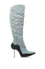 AZALEA WANG TATY DENIM CHAIN EMBELLISHED BOOT sold by AKIRA