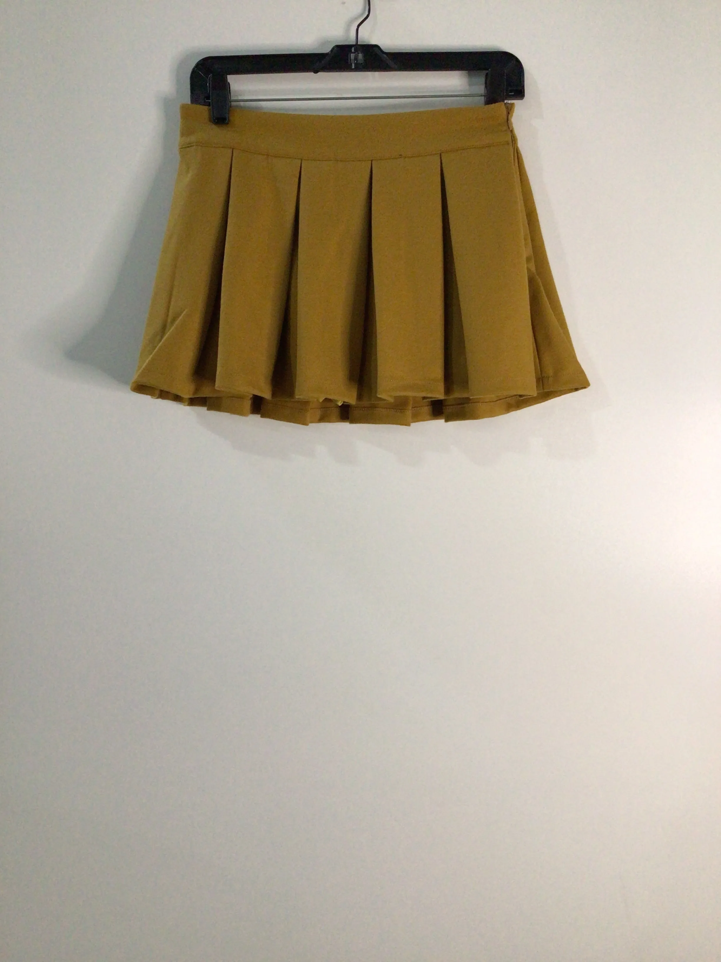 OUT OF OUR HEAD WOOL MINI SKIRT IN MUSTARD sold by AKIRA