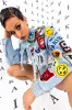 ULTRA CROP DENIM JACKET WITH PATCHES sold by AKIRA