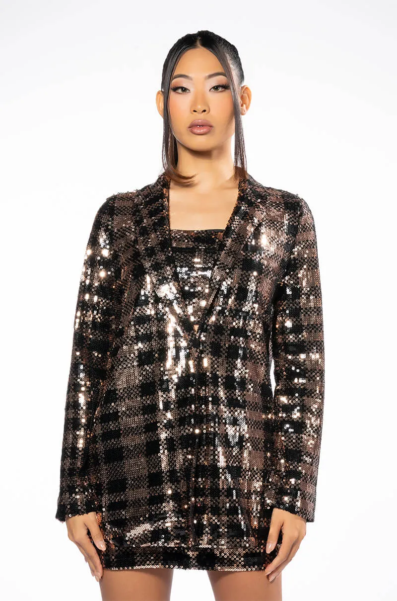 BRONZE QUEEN SEQUIN BLAZER sold by AKIRA product image thumbnail 4