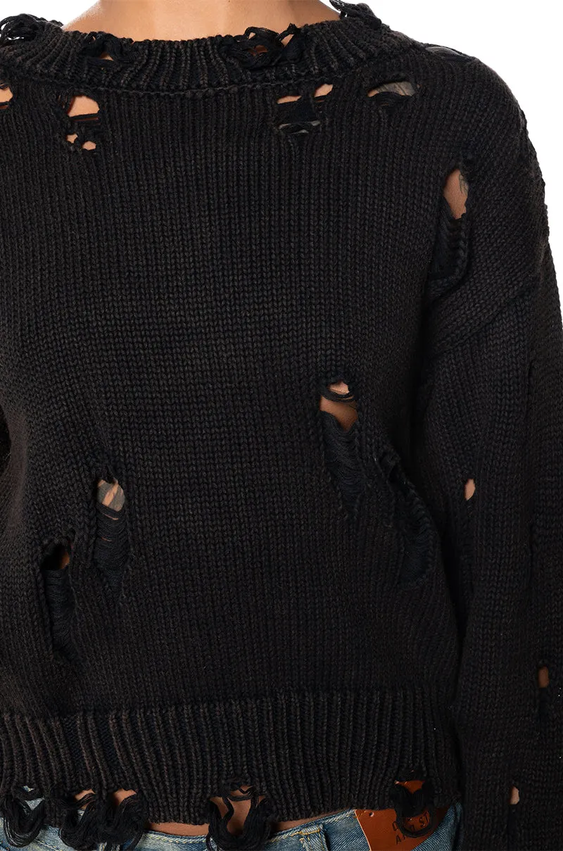LOGAN DISTRESSED PULLOVER SWEATER sold by AKIRA product image thumbnail 5