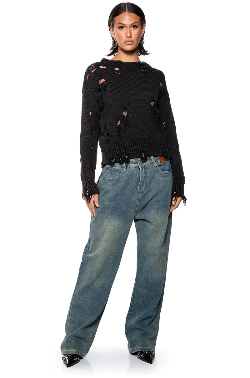 LOGAN DISTRESSED PULLOVER SWEATER sold by AKIRA product image thumbnail 2