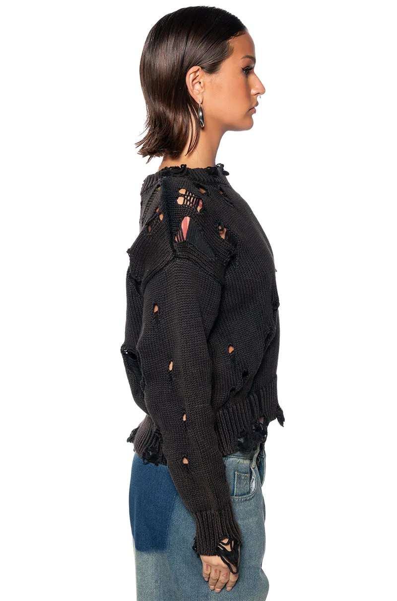 LOGAN DISTRESSED PULLOVER SWEATER sold by AKIRA product image thumbnail 3
