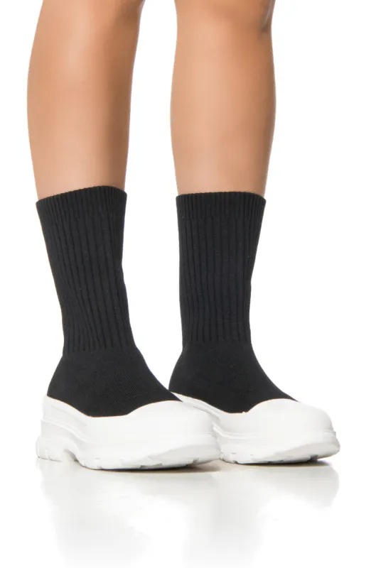 AZALEA WANG MONEY MOVES KNIT HIGH TOP SNEAKER IN BLACK sold by AKIRA