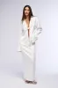 BELLISSIMA SATIN FINISH COLLARED BLOUSE IN WHITE sold by AKIRA