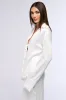 BELLISSIMA SATIN FINISH COLLARED BLOUSE IN WHITE sold by AKIRA