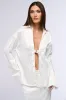 BELLISSIMA SATIN FINISH COLLARED BLOUSE IN WHITE sold by AKIRA