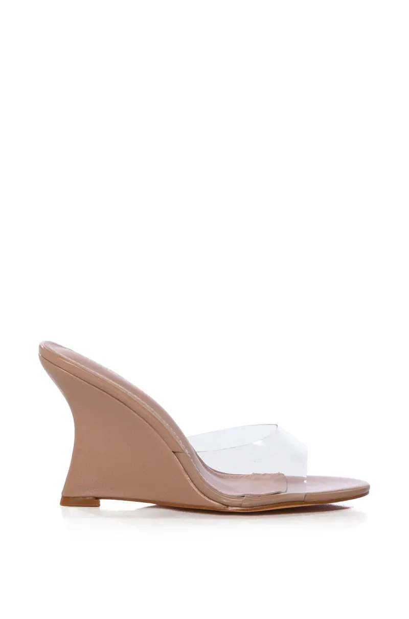 AZALEA WANG CAISYN WEDGE PVC SANDAL IN NUDE sold by AKIRA product image thumbnail 2