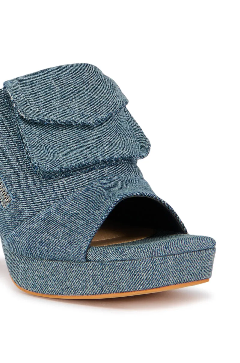AZALEA WANG AGATHA DENIM CHUNKY SANDAL sold by AKIRA product image thumbnail 5