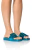AZALEA WANG LIZZO BLUE METALLIC SANDAL WITH BUCKLE sold by AKIRA
