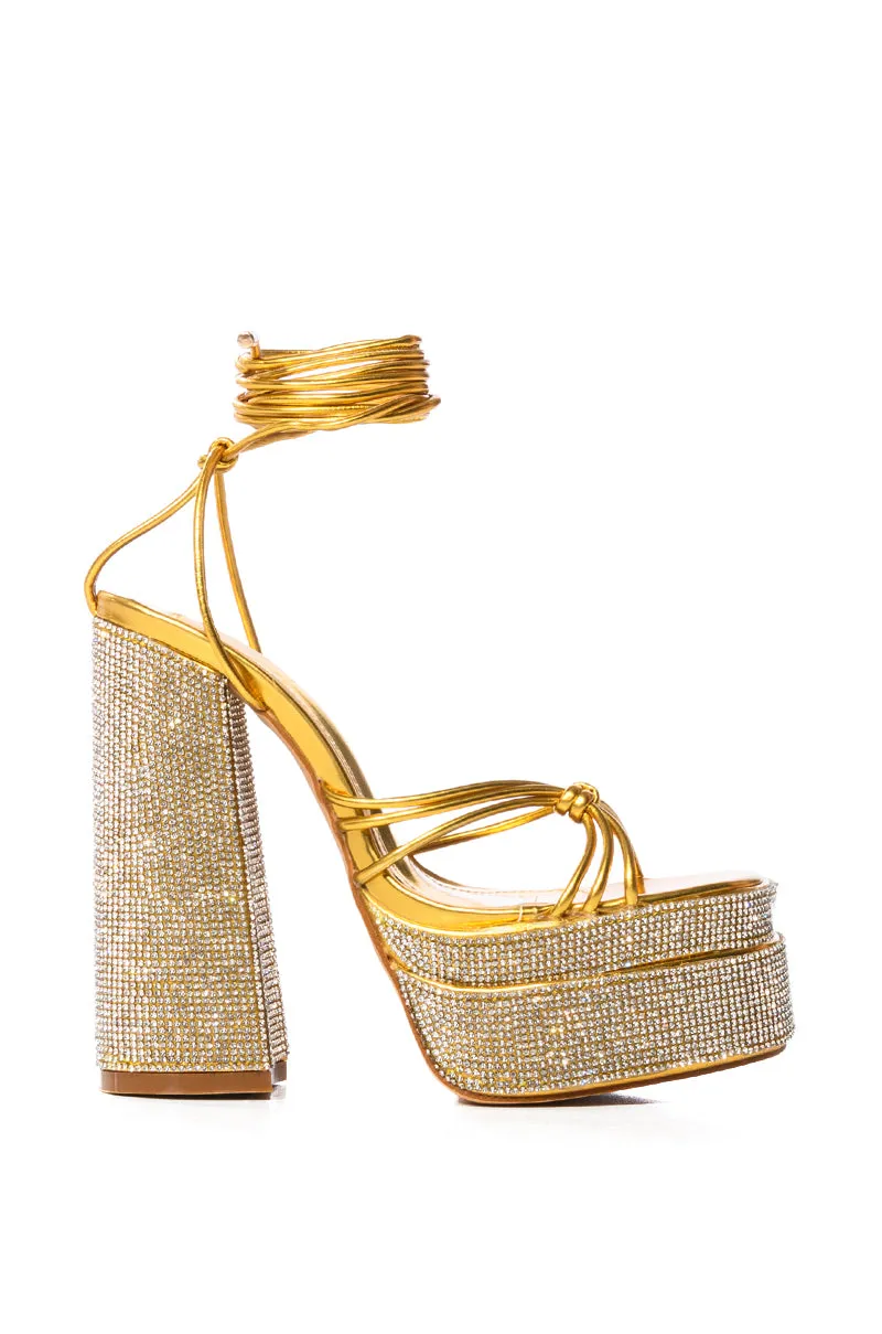 AZALEA WANG BREETA EMBELLISHED PLATFORM SANDAL IN GOLD sold by AKIRA product image thumbnail 3
