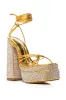 AZALEA WANG BREETA EMBELLISHED PLATFORM SANDAL IN GOLD sold by AKIRA