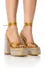 AZALEA WANG BREETA EMBELLISHED PLATFORM SANDAL IN GOLD sold by AKIRA