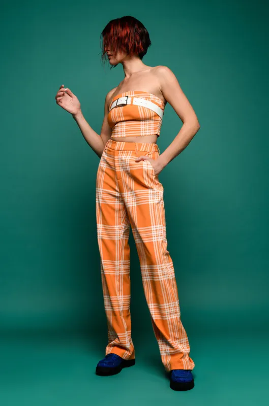 POPSICLE BRIGHT PLAID CROP TOP sold by AKIRA