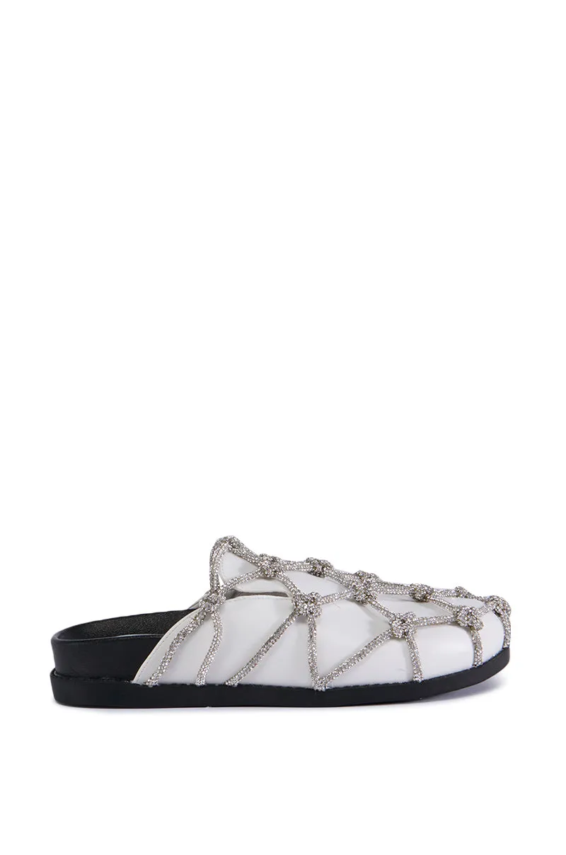 AZALEA WANG SHYLAH WHITE DIAMOND ROPE NETTED FLAT sold by AKIRA product image thumbnail 3