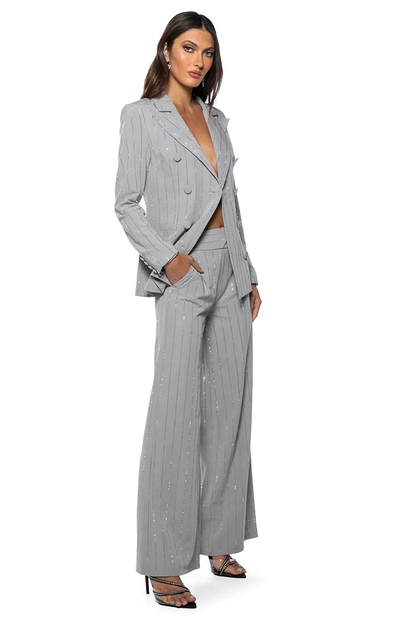 BE ABOUT IT PINSTRIPE BLAZER sold by AKIRA product image thumbnail 2