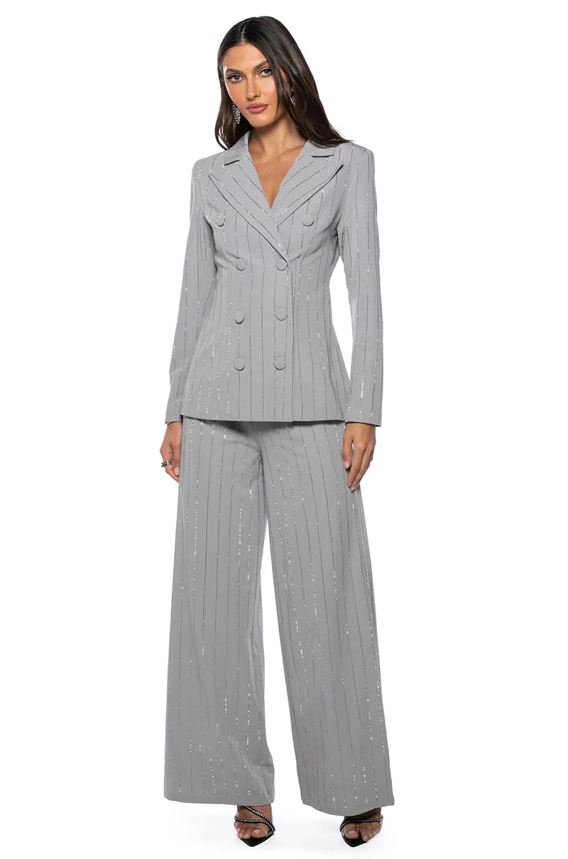 BE ABOUT IT PINSTRIPE BLAZER sold by AKIRA product image thumbnail 3