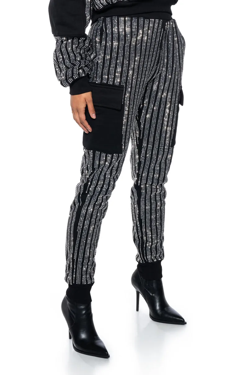 MELINA EMBELLISHED CARGO POCKET JOGGER sold by AKIRA
