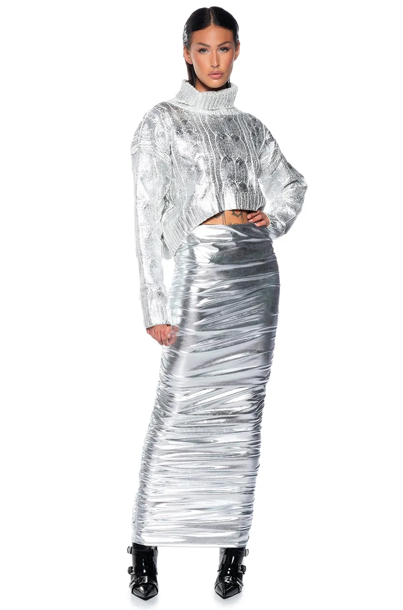 ESME SILVER METALLIC SWEATER sold by AKIRA product image thumbnail 3