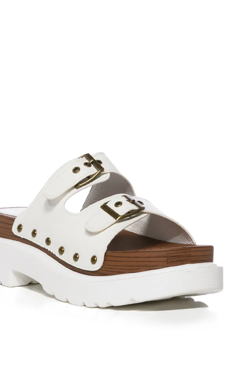 SLOW MOTION WHITE FLATFORM SANDAL sold by AKIRA product image thumbnail 5