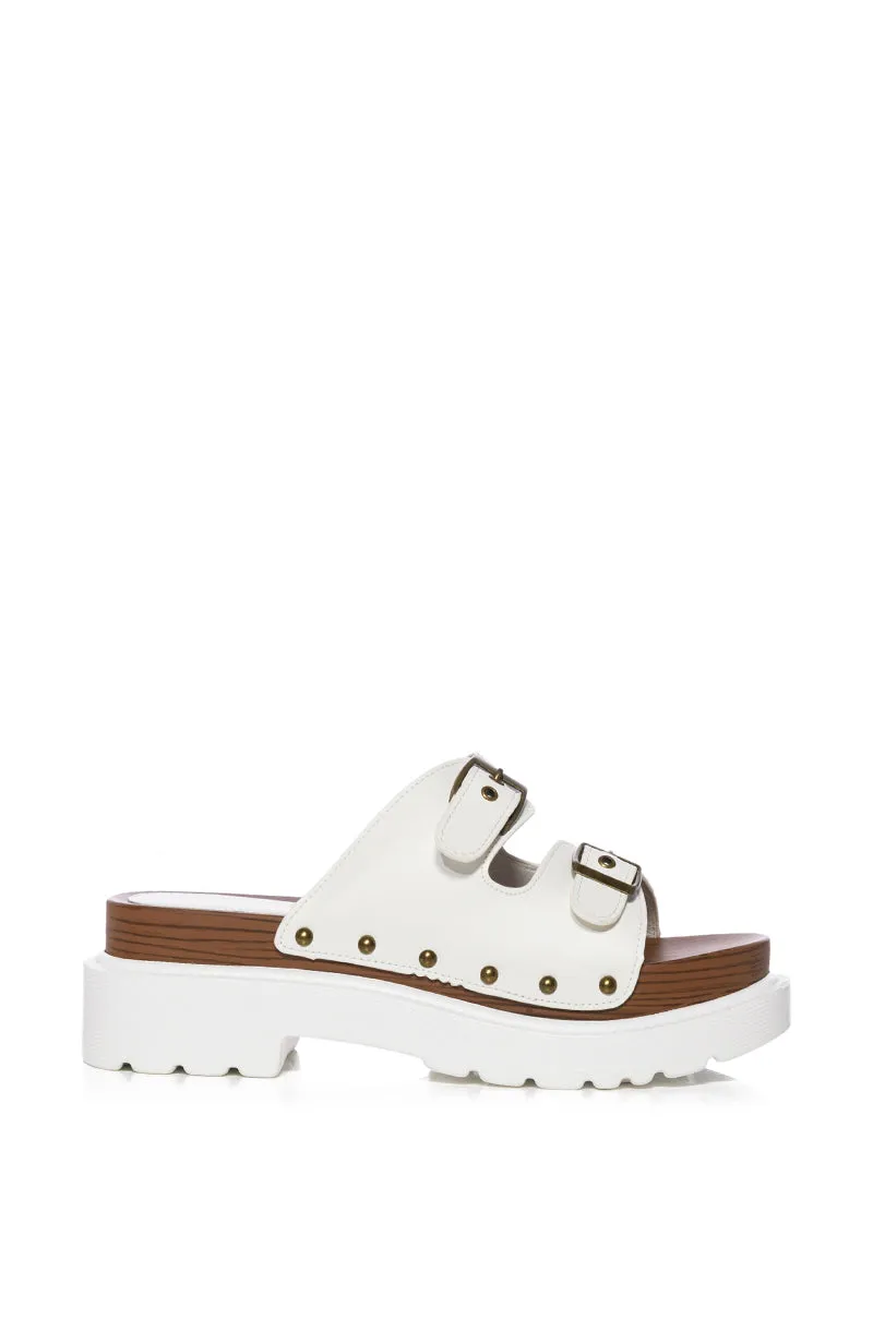 SLOW MOTION WHITE FLATFORM SANDAL sold by AKIRA product image thumbnail 2
