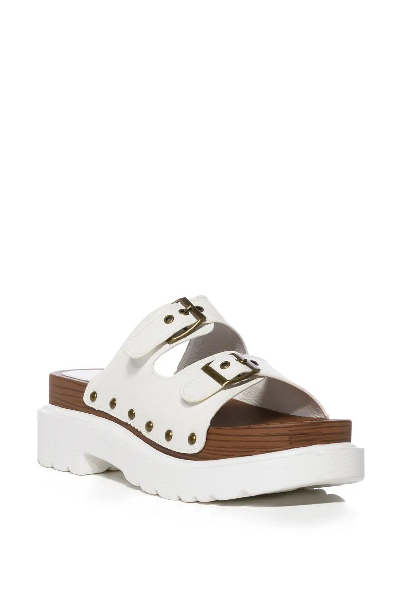 SLOW MOTION WHITE FLATFORM SANDAL sold by AKIRA product image thumbnail 3