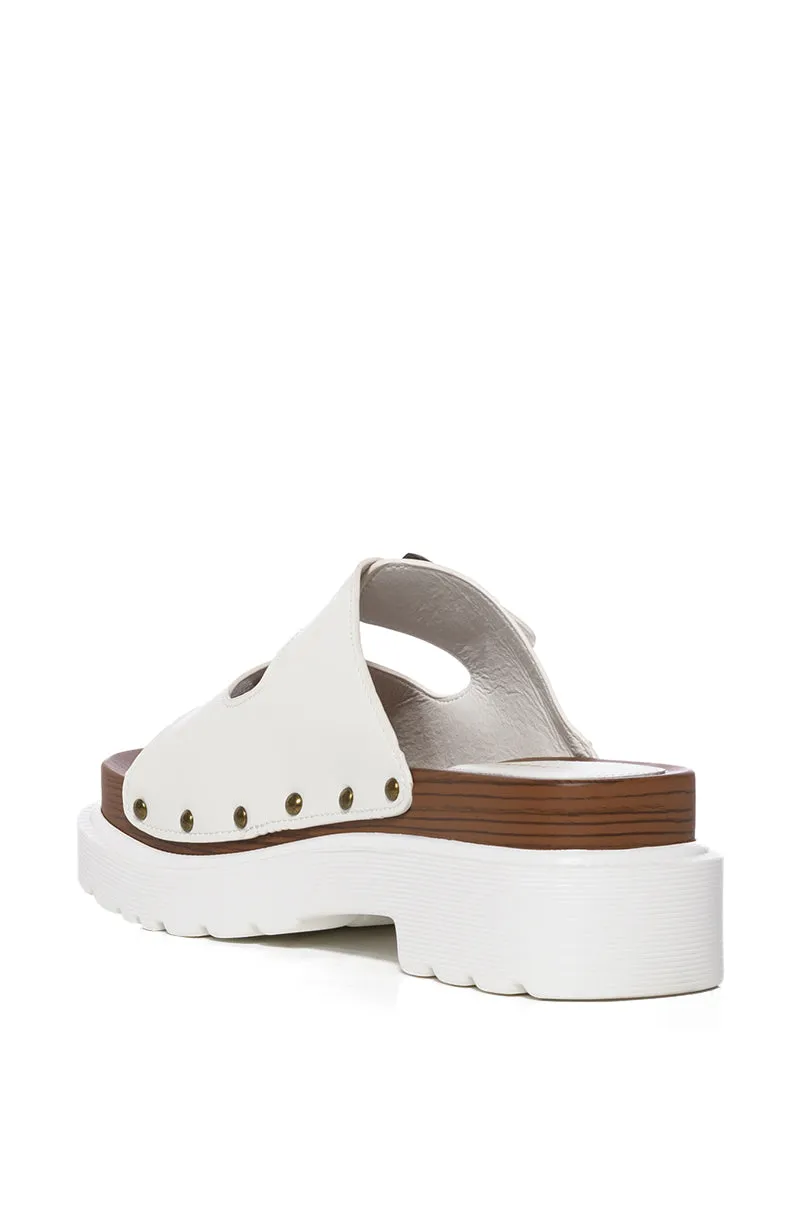 SLOW MOTION WHITE FLATFORM SANDAL sold by AKIRA product image thumbnail 4