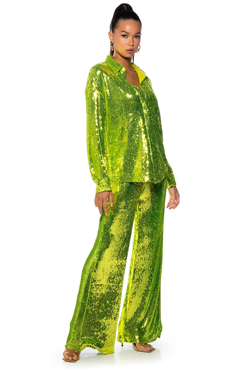 LIMEADE DREAMING SEQUIN TROUSER sold by AKIRA product image thumbnail 3