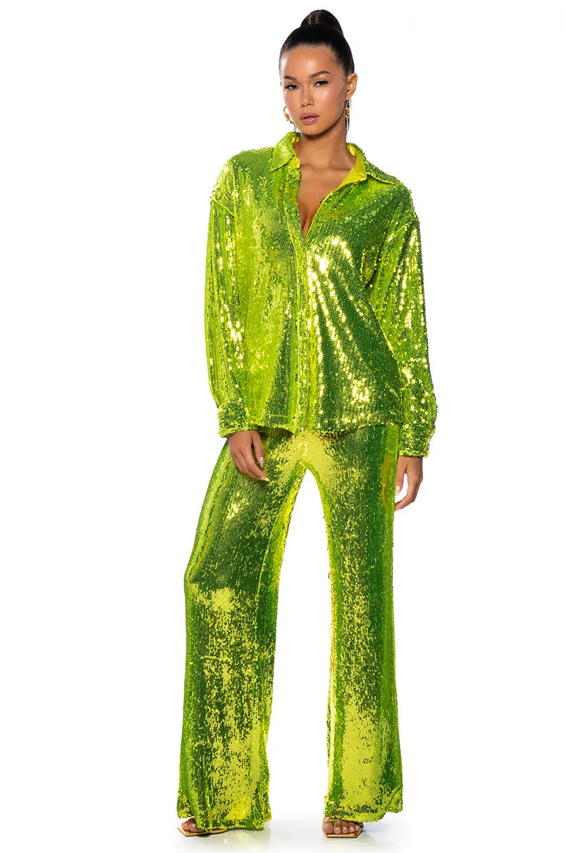 LIMEADE DREAMING SEQUIN TROUSER sold by AKIRA product image thumbnail 2