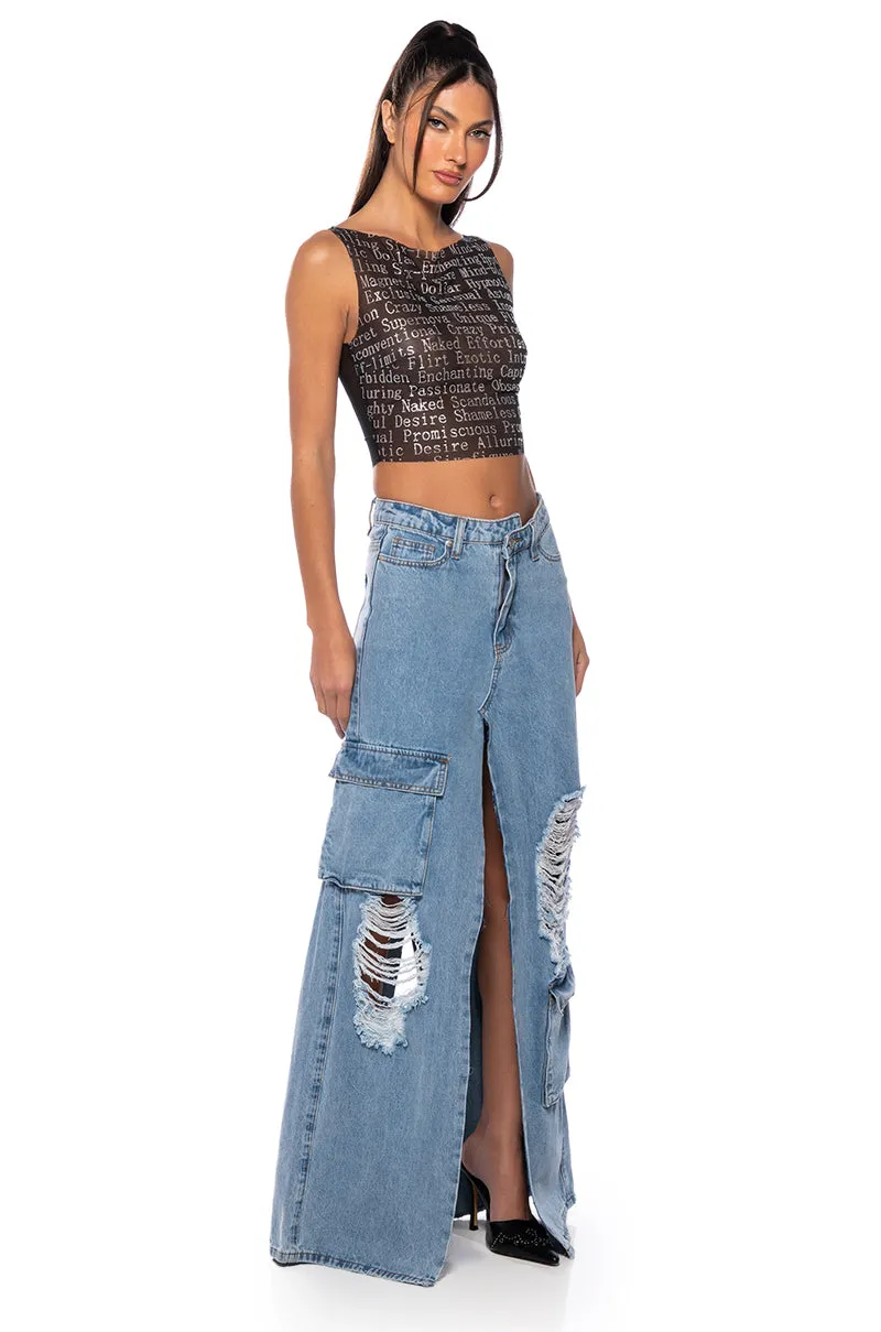 TALK IS CHEAP EMBELLISHED PRINT TANK TOP IN BLACK sold by AKIRA product image thumbnail 3