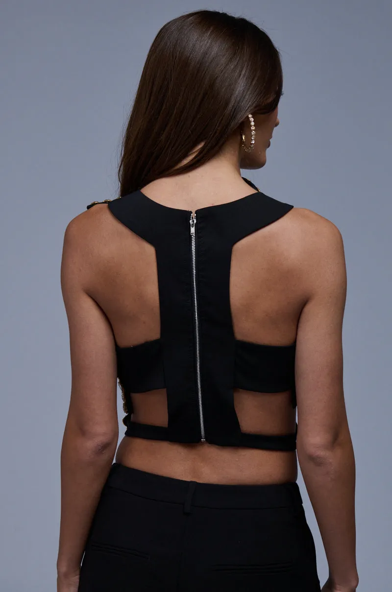 RHINESTONE ENCRUSTED DRAMATIC TOP sold by AKIRA product image thumbnail 5