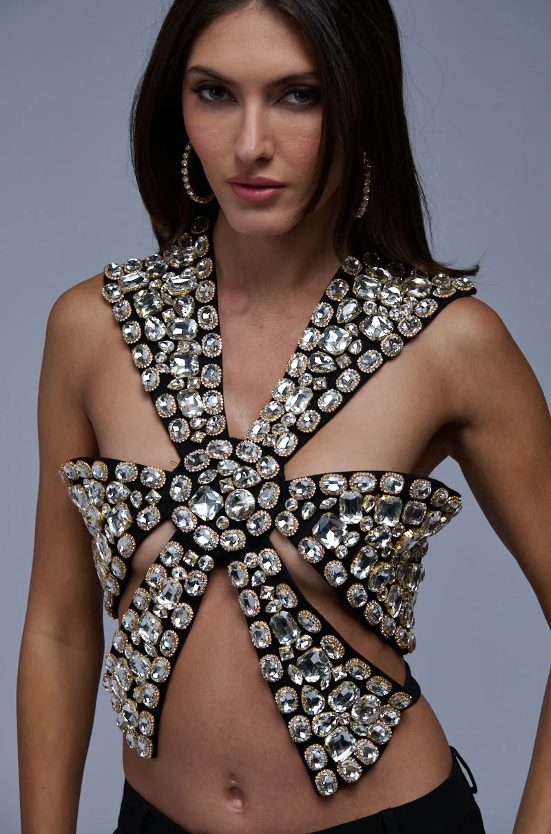 RHINESTONE ENCRUSTED DRAMATIC TOP sold by AKIRA product image thumbnail 2
