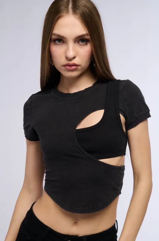 DIFFERENT DIRECTIONS BRA T SHIRT COMBO sold by AKIRA