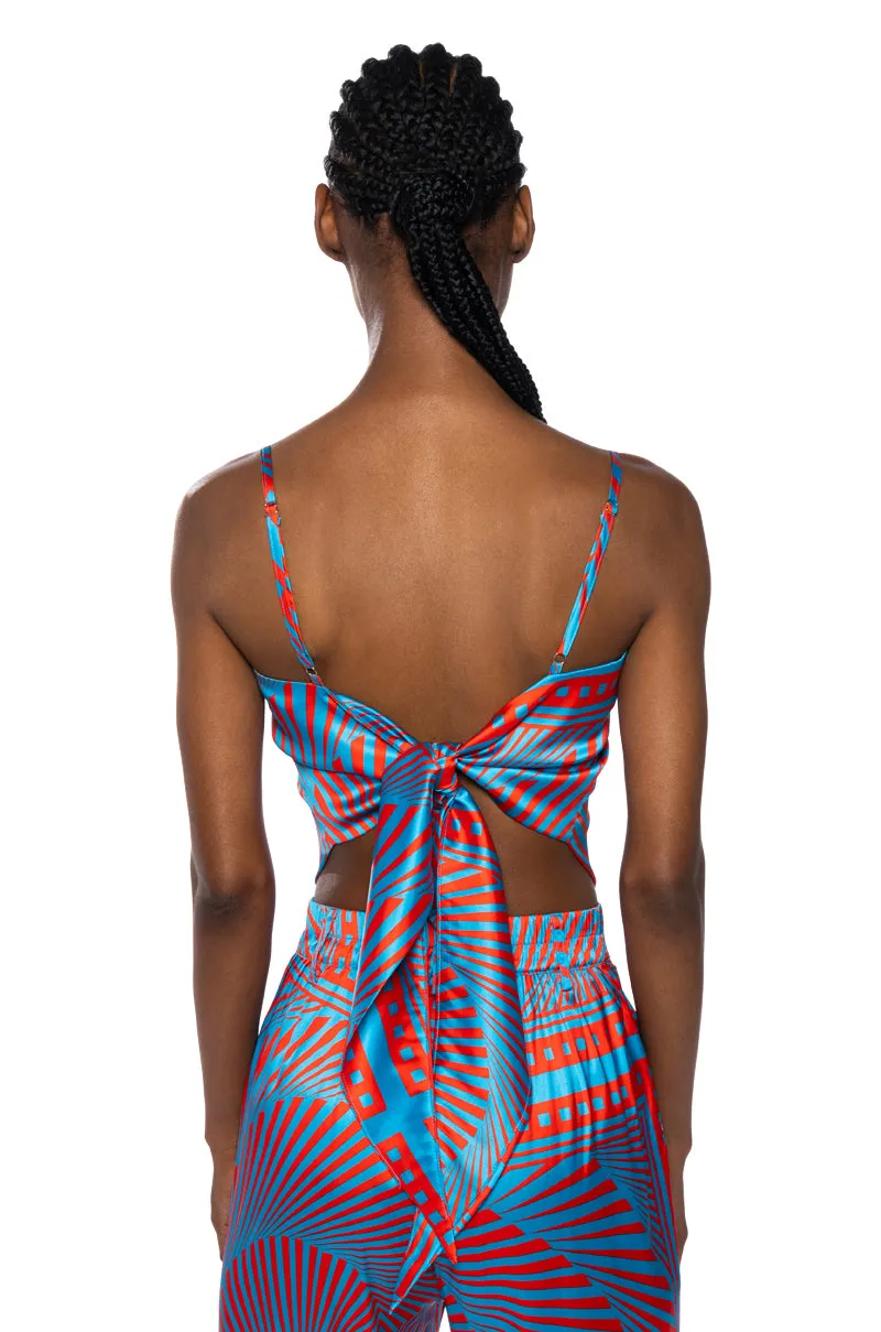 FREYA SATIN PRINTED HANDKERCHIEF TOP sold by AKIRA product image thumbnail 4