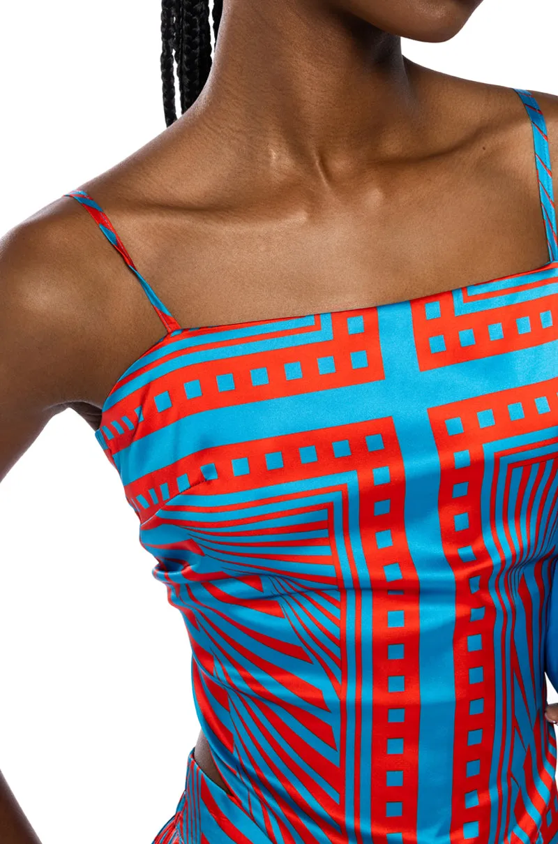 FREYA SATIN PRINTED HANDKERCHIEF TOP sold by AKIRA product image thumbnail 5