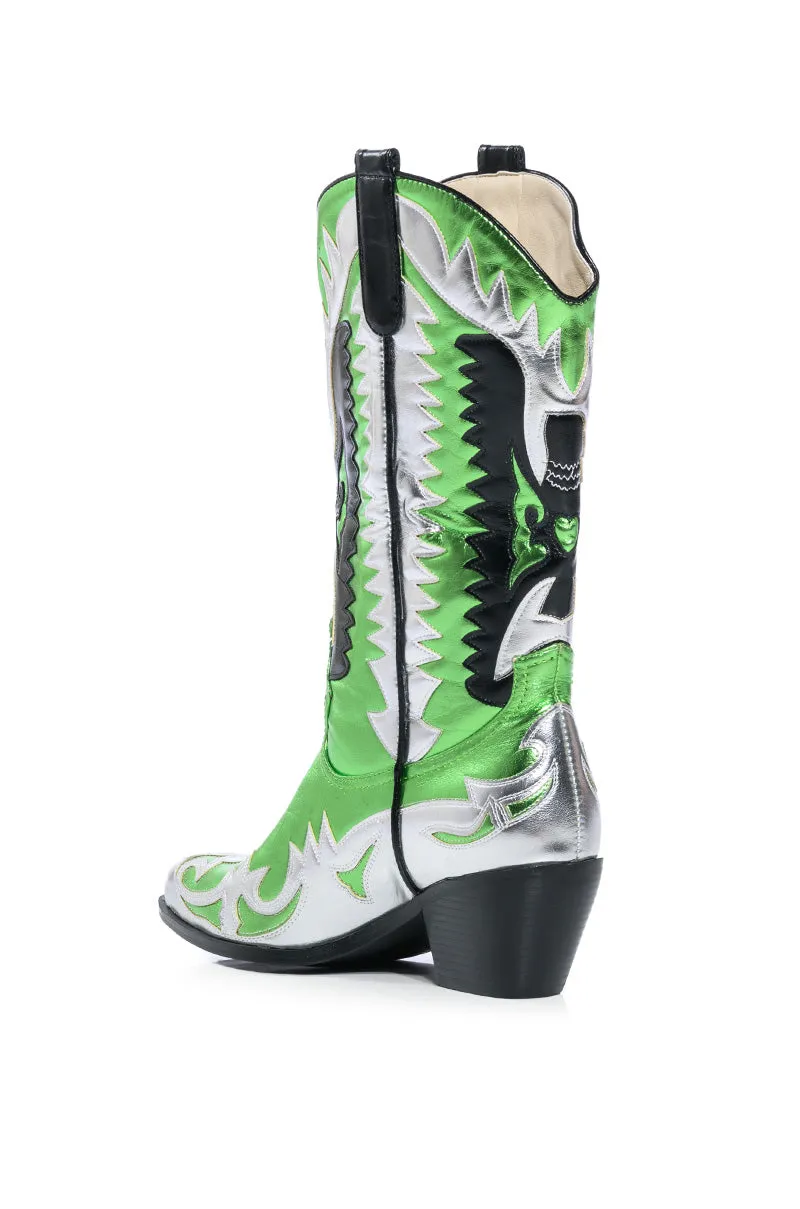AZALEA WANG WAY METALLIC BOOT IN GREEN sold by AKIRA product image thumbnail 4