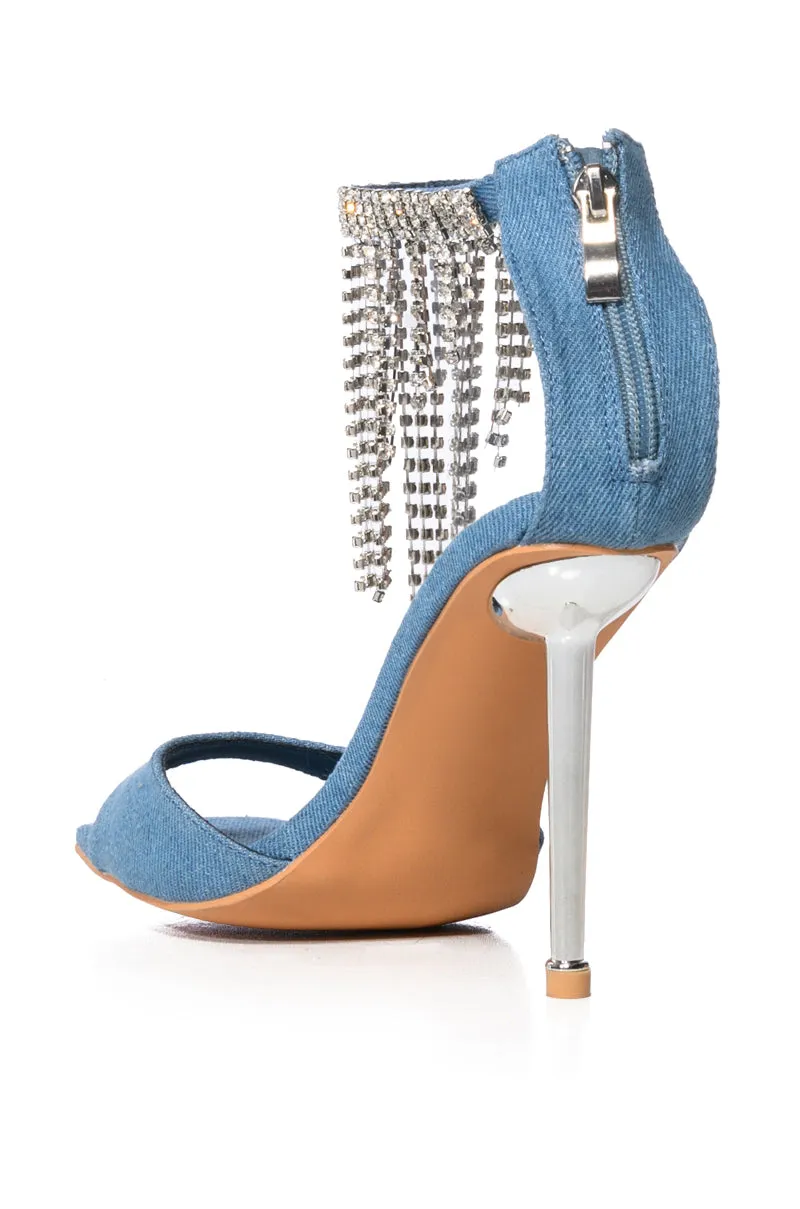 AZALEA WANG ARISTA DENIM STILETTO SANDAL sold by AKIRA product image thumbnail 4